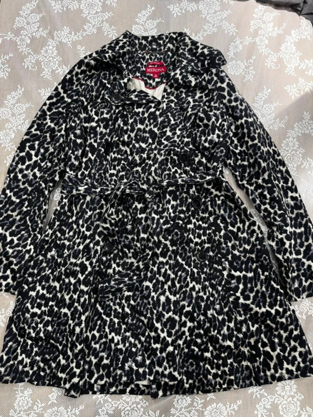cheetah print trench coat